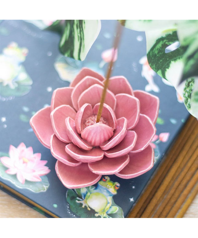 Pink Water Lily Incense Stick Holder