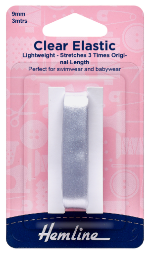 Swimwear Elastic: 3m x 9mm: Clear