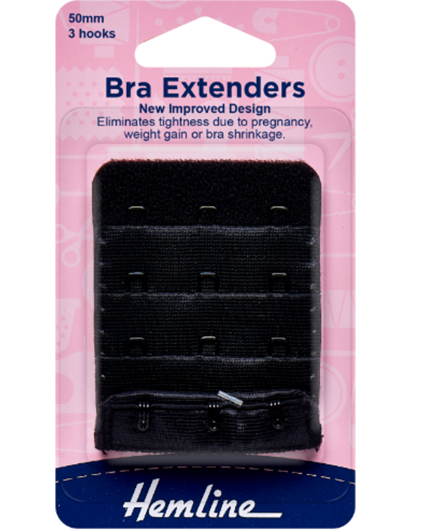 Bra Back Extenders: 50mm: Black
