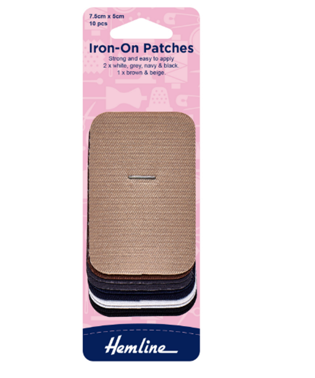 Iron-On Patches: Assorted Colours, Cotton - 7.5 x 5cm
