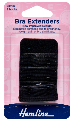 Bra Back Extenders: 38mm: Black
