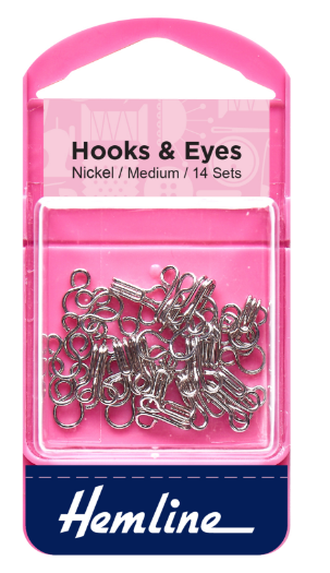Hooks and Eyes: Nickel: Size 2