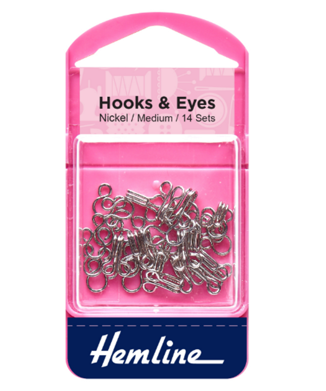 Hooks and Eyes: Nickel: Size 2
