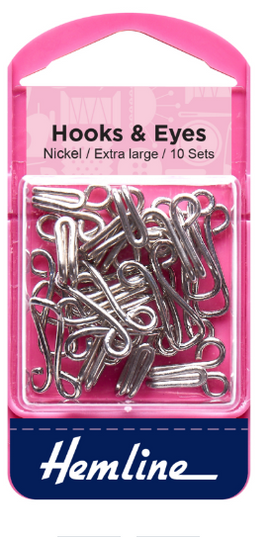 Hooks and Eyes: Nickel: Size 9