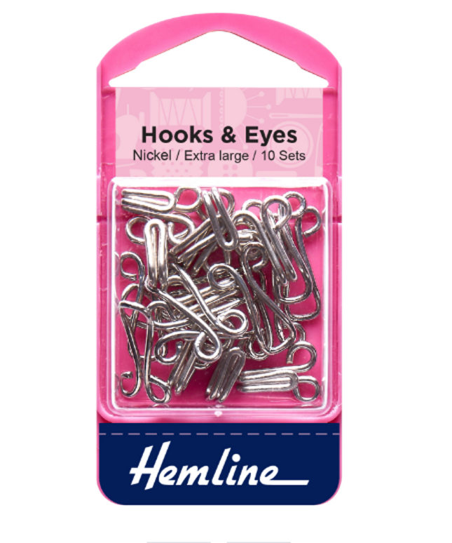 Hooks and Eyes: Nickel: Size 9