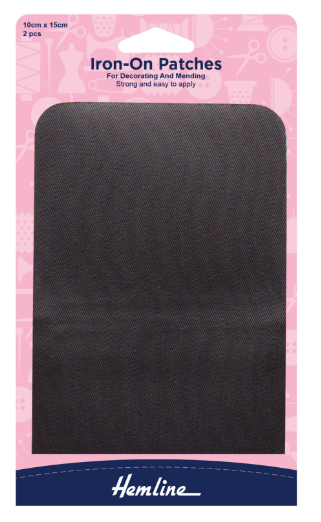 Cotton Twill Patches: Dark Grey - 10 x 15cm