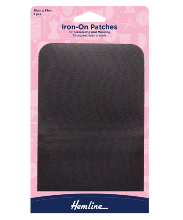 Cotton Twill Patches: Dark Grey - 10 x 15cm