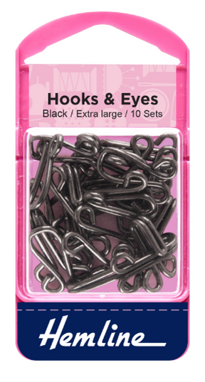 Hooks and Eyes: Black: Size 9