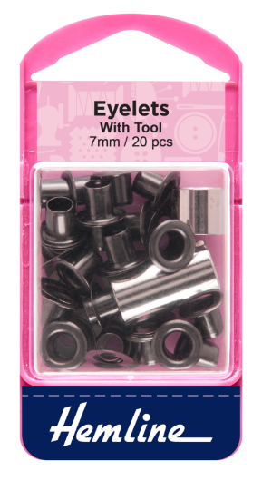 Eyelets: 7mm: Black: 20 Pieces