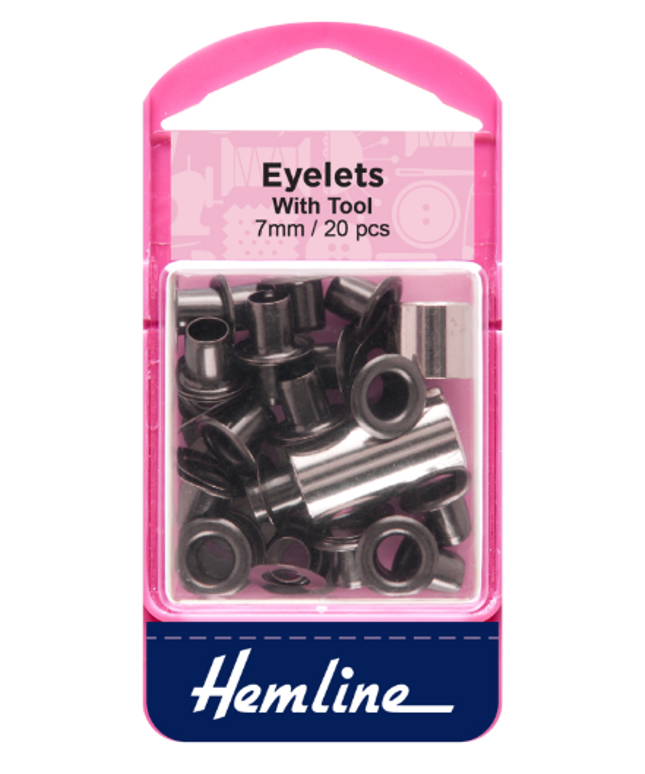 Eyelets: 7mm: Black: 20 Pieces