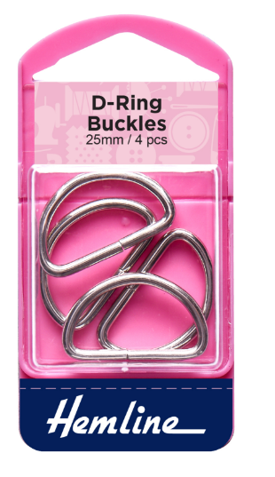 D Rings: 25mm: Nickel: 4 Pieces