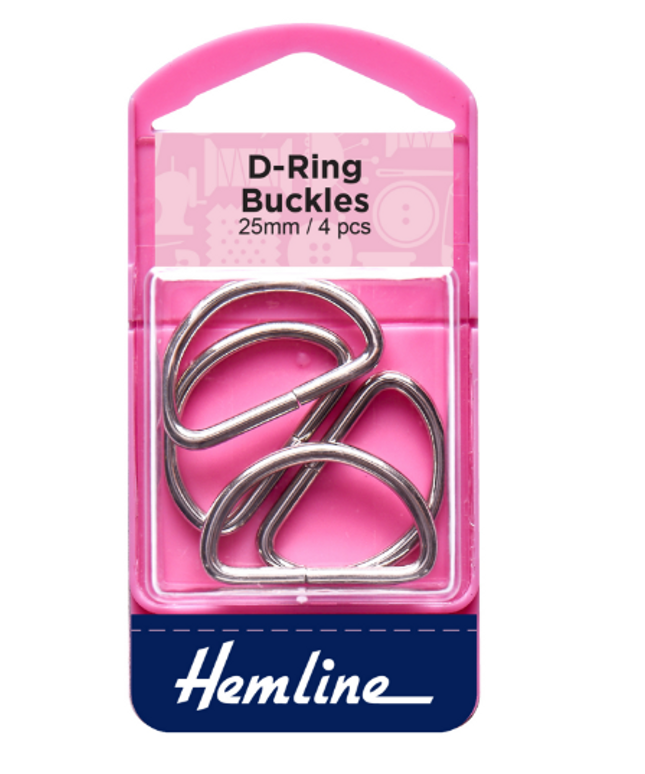 D Rings: 25mm: Nickel: 4 Pieces