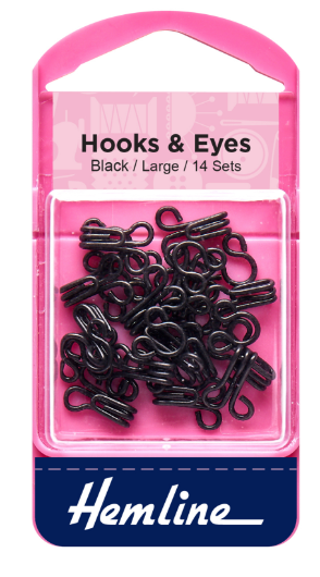 Hooks and Eyes: Black: Size 3