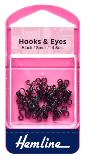 Hooks and Eyes: Black: Size 1