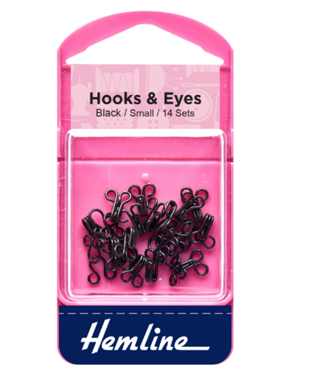 Hooks and Eyes: Black: Size 1