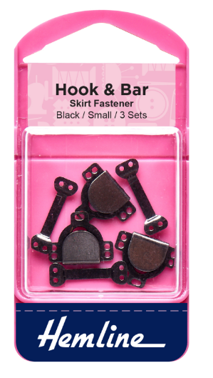 Hook and Bar: Small: Black: Pack of 3