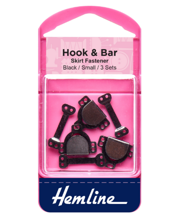 Hook and Bar: Small: Black: Pack of 3