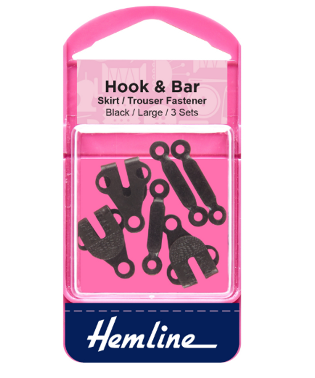 Hook and Bar: Large: Black: Pack of 3