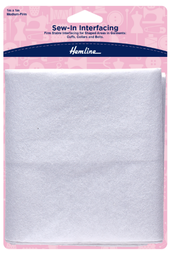 Interfacing: Sew-In: 1m x 1m: Medium-Firm Weight: White