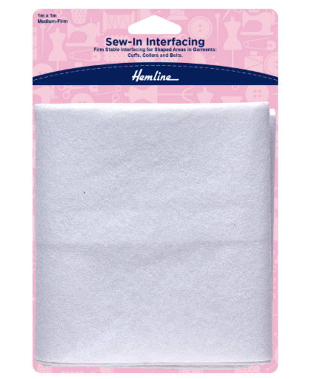 Interfacing: Sew-In: 1m x 1m: Medium-Firm Weight: White