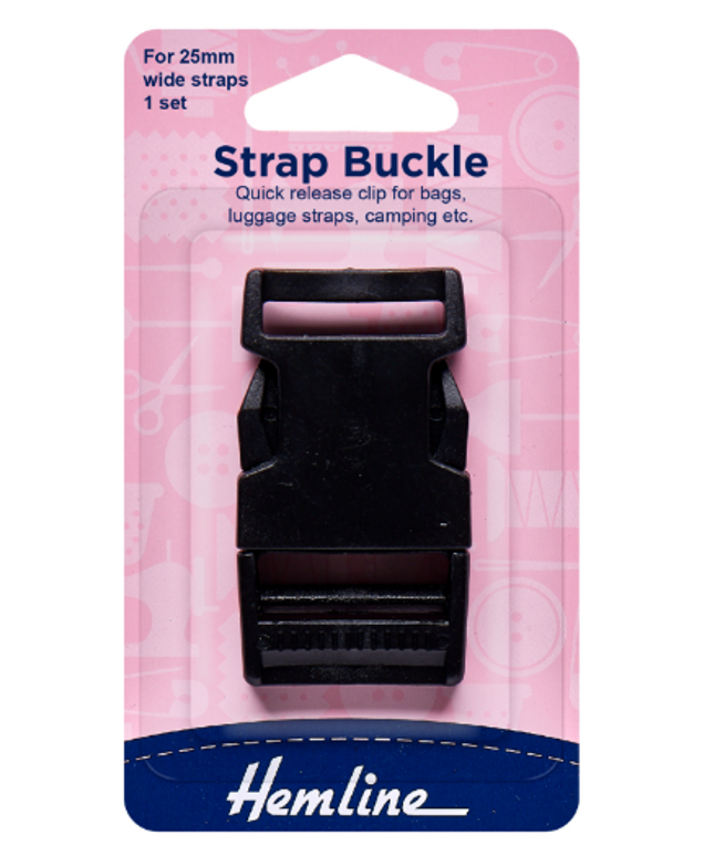 Strap Buckle: 25mm: Black: 1 Piece
