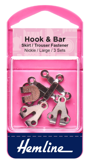 Hook and Bar: Large: Nickel: Pack of 3