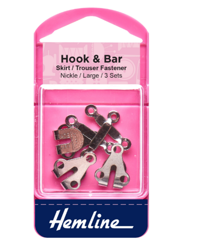 Hook and Bar: Large: Nickel: Pack of 3