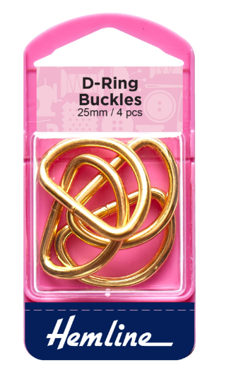 D Rings: 25mm: Gold: 4 Pieces