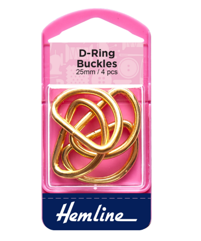 D Rings: 25mm: Gold: 4 Pieces