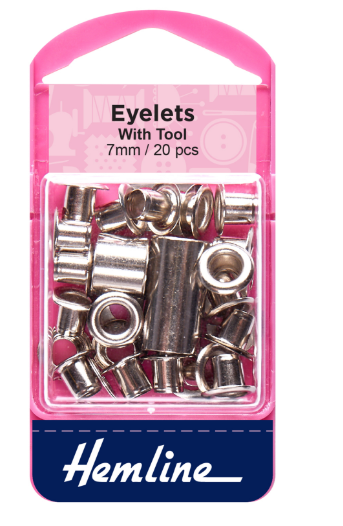 Eyelets: 7mm: Nickel: 20 Pieces