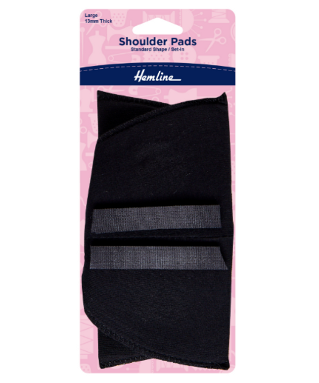 Shoulder Pads: Standard Set-In: Large: Black