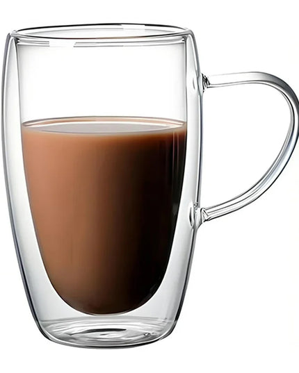 Double-Walled Glass Mug with Handle – 450ml