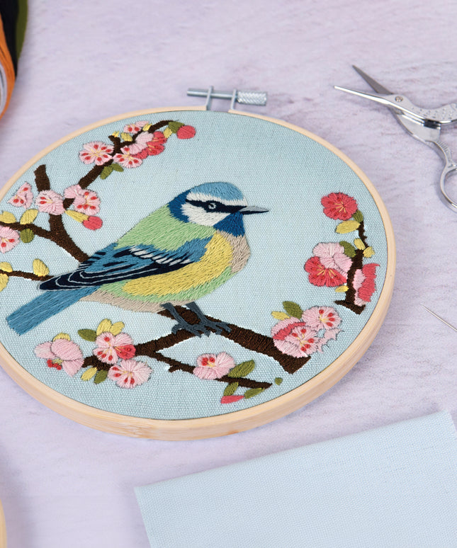 Embroidery Kit with Hoop: Bird Blossom