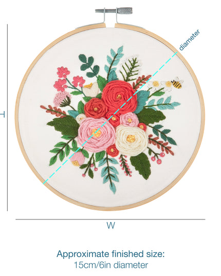 Embroidery Kit with Hoop: Rose