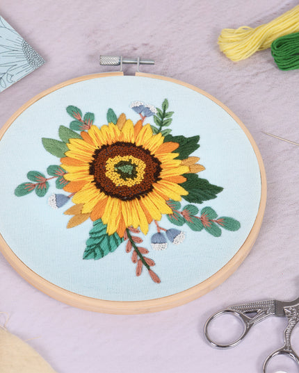 Embroidery Kit with Hoop: Sunflower
