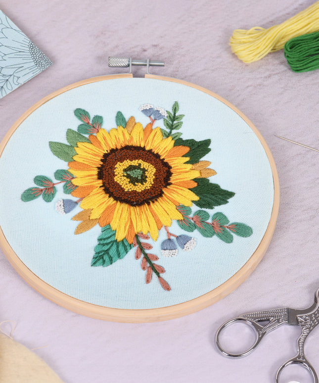 Embroidery Kit with Hoop: Sunflower