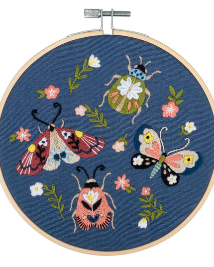Embroidery Kit with Hoop: Mini Beasts