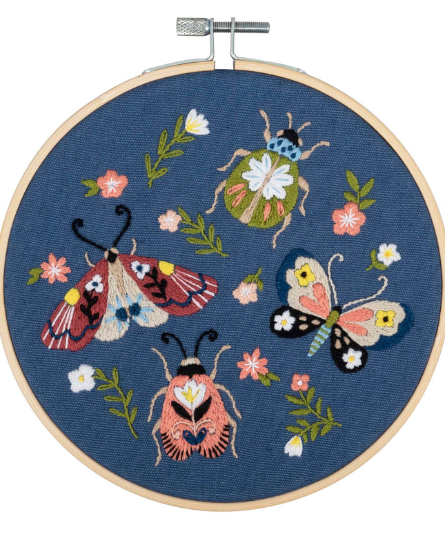 Embroidery Kit with Hoop: Mini Beasts