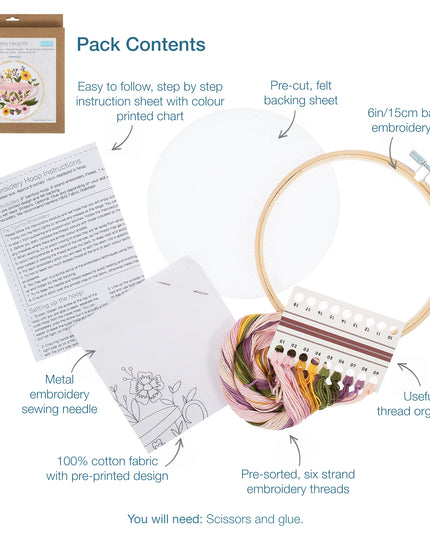 Embroidery Kit with Hoop: Tea Cup