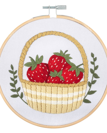 Embroidery Kit with Hoop: Strawberries
