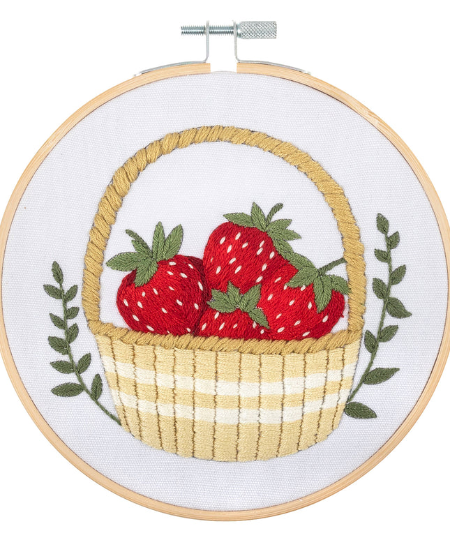 Embroidery Kit with Hoop: Strawberries