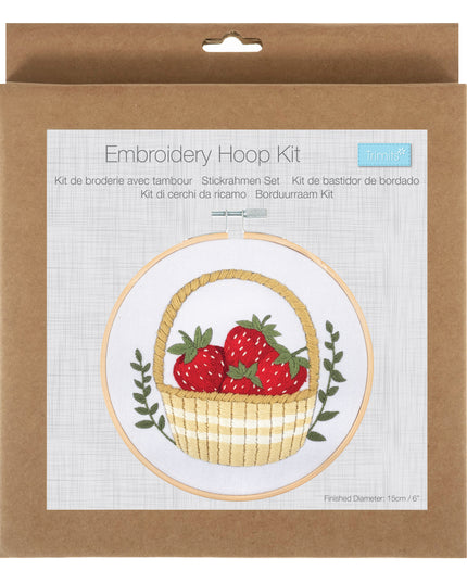 Embroidery Kit with Hoop: Strawberries