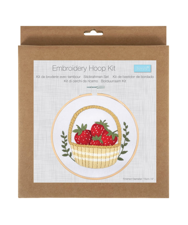 Embroidery Kit with Hoop: Strawberries