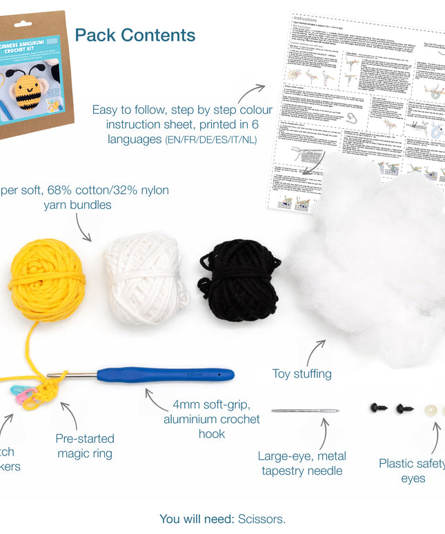 Crochet Kit: Beginners: Amigurumi: Bee