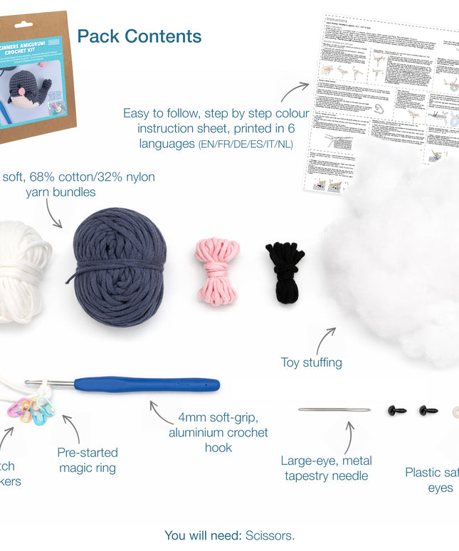 Crochet Kit: Beginners: Amigurumi: Whale