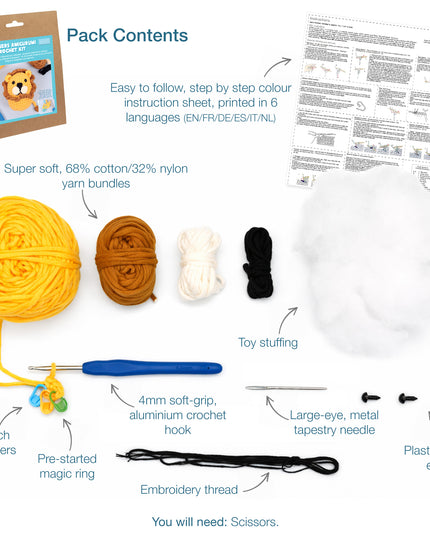 Crochet Kit: Beginners: Amigurumi: Lion