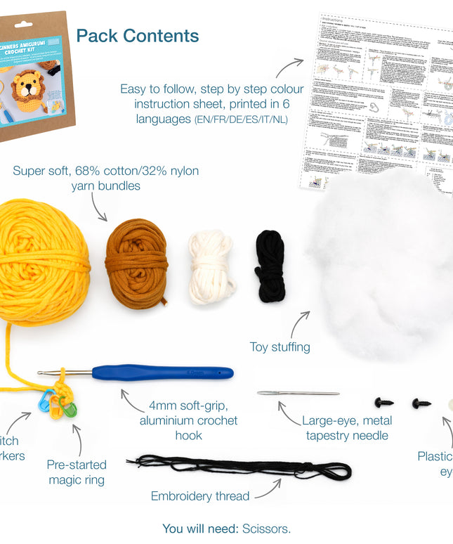 Crochet Kit: Beginners: Amigurumi: Lion