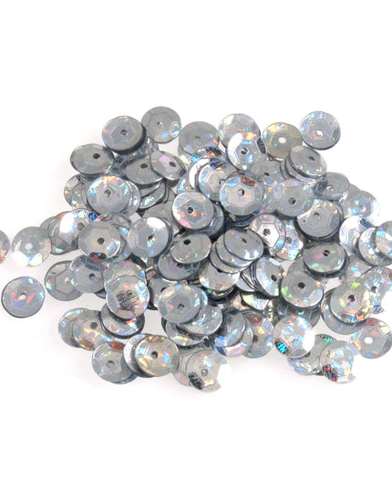 Sequins: Cup Holographic: 6mm: Silver