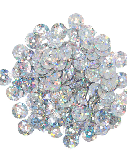 Sequins: Holographic: 8mm: Silver