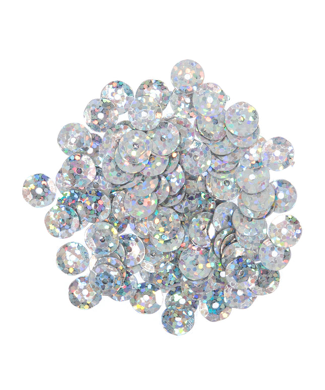 Sequins: Holographic: 8mm: Silver